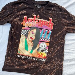 Aaliyah T-shirt, Size L, Upcycled and Acid Washed